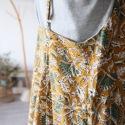 《受注》裾ゆれフレアキャミワンピース【mustard brown】