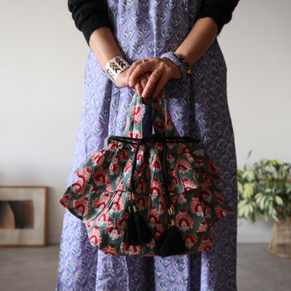 軽やかフリルの3wayキルトbag【green】