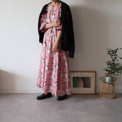 block print dress【pink】