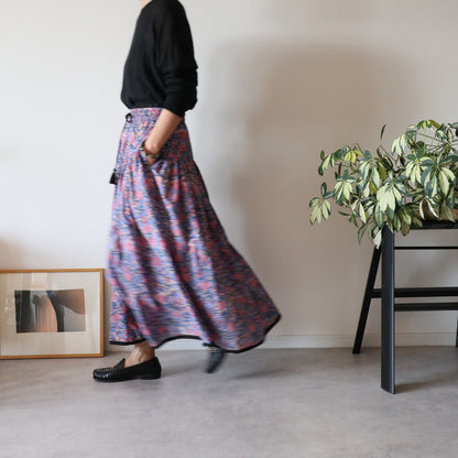 しなやかボリュームのティアードスカート -chai pink-