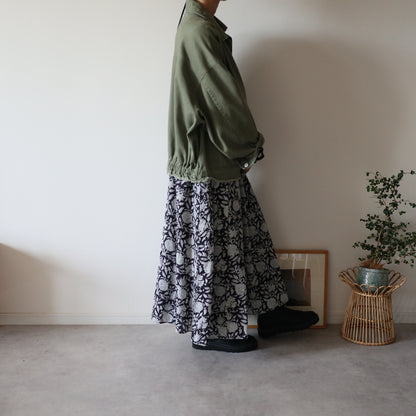 block print dress【deep navy】