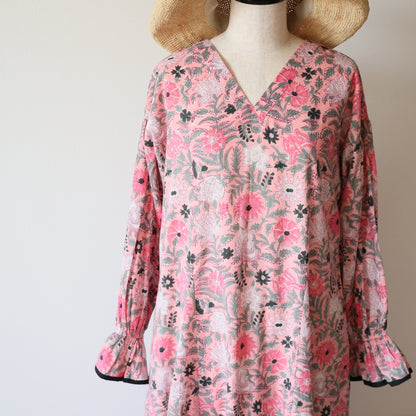 block print dress【pink】