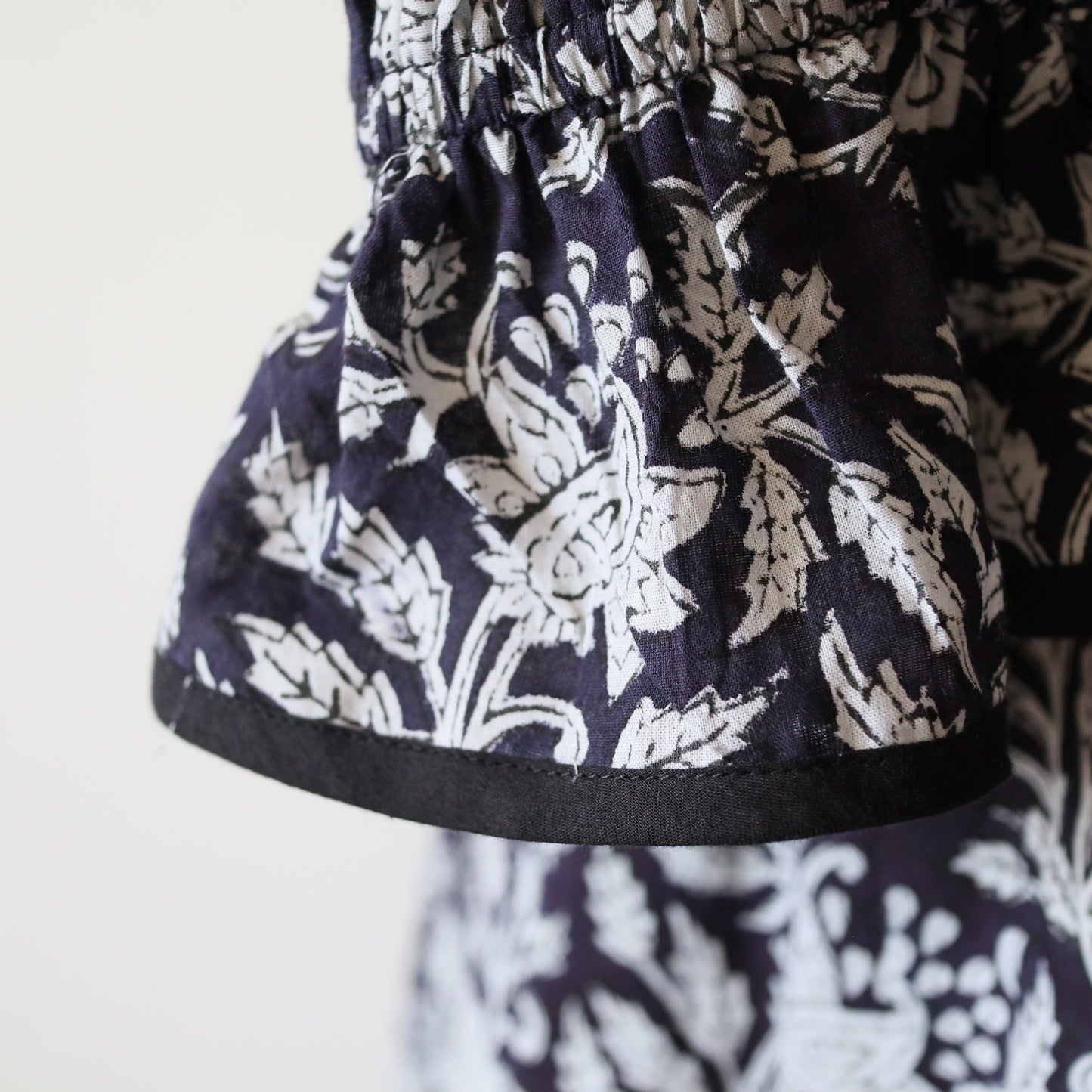 block print dress【deep navy】