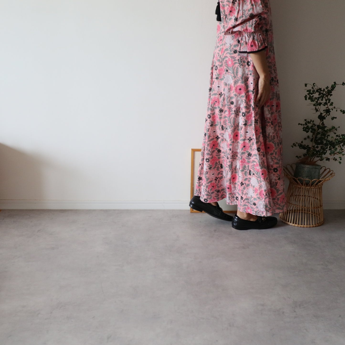 block print dress【pink】