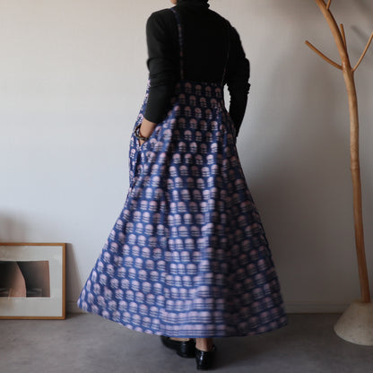 すっきりシルエットの裾ゆれフレアキャミワンピース【blue】ゴム無し