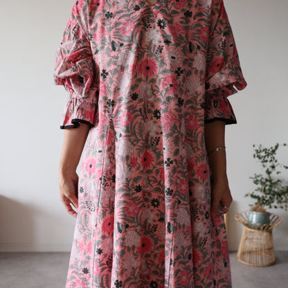 block print dress【pink】