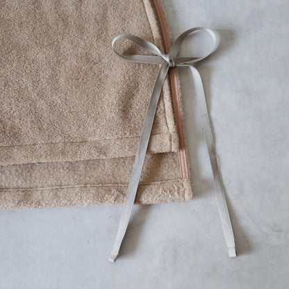 ふんわりあたたか side ribbon vest【camel】