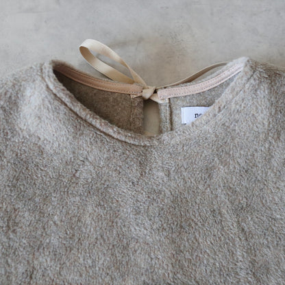 ふんわりあたたか side ribbon vest【moku brown】