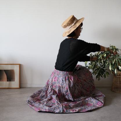 しなやかボリュームのティアードスカート -beige-