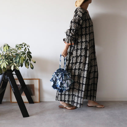 《即納》軽やかフリルの2wayキルトbag【navy】