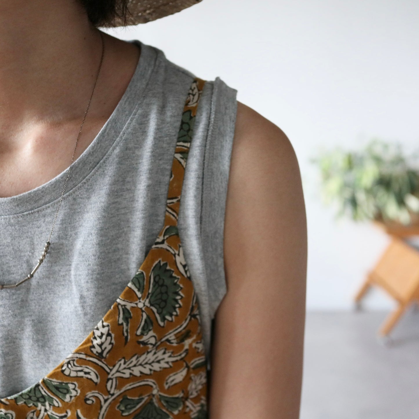 《受注》裾ゆれフレアキャミワンピース【mustard brown】