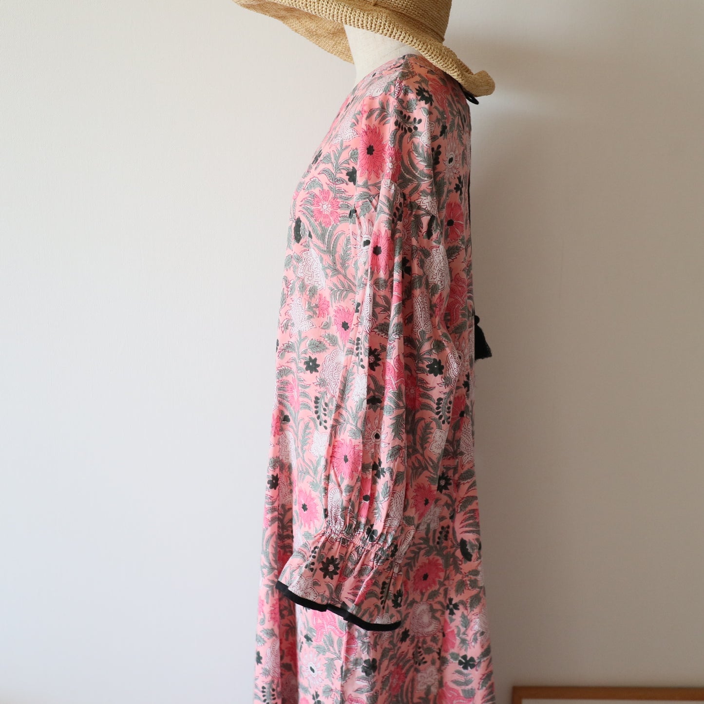 block print dress【pink】