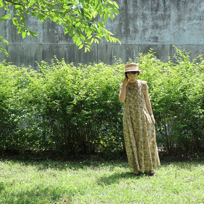 《受注》裾ゆれフレアキャミワンピース【mustard brown】
