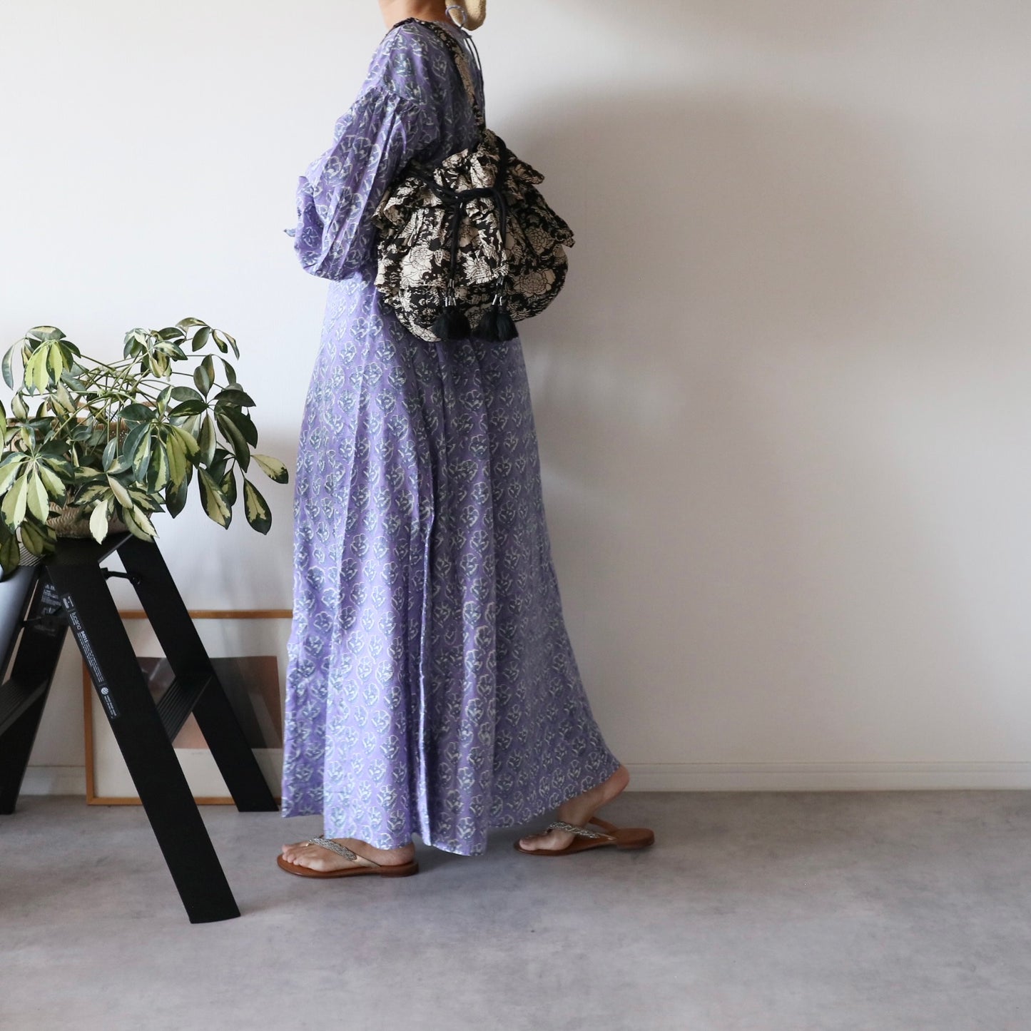 《即納》軽やかフリルの2wayキルトbag【black】