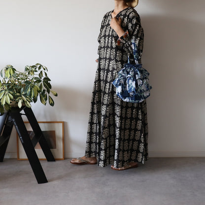 《即納》軽やかフリルの2wayキルトbag【navy】