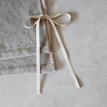 ふんわりあたたか side ribbon vest【moku brown】