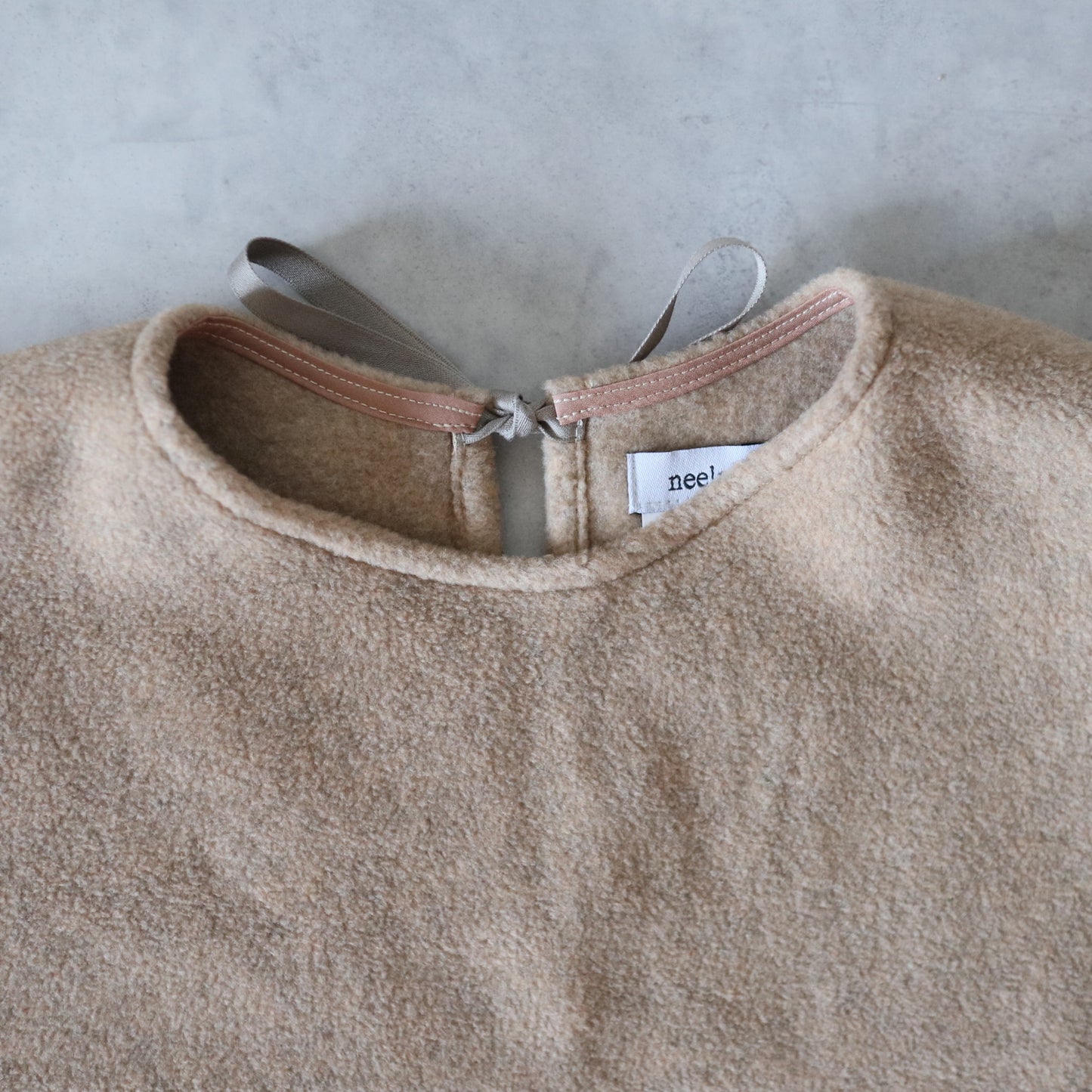 ふんわりあたたか side ribbon vest【camel】