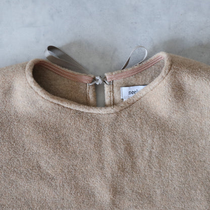 ふんわりあたたか side ribbon vest【camel】