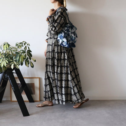 《即納》軽やかフリルの2wayキルトbag【navy】