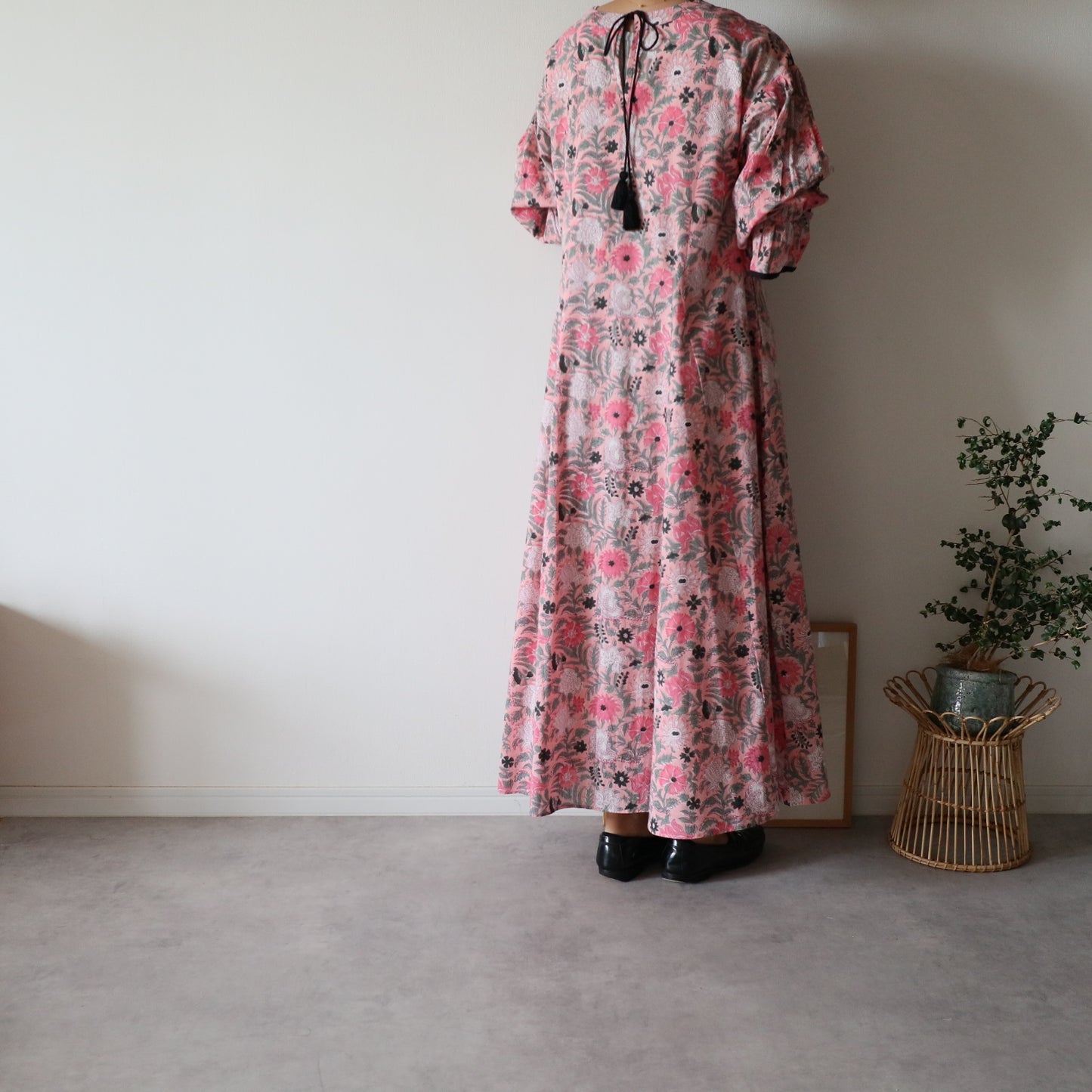 block print dress【pink】