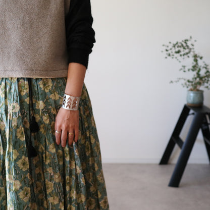 しなやかボリュームのティアードスカート -light green-