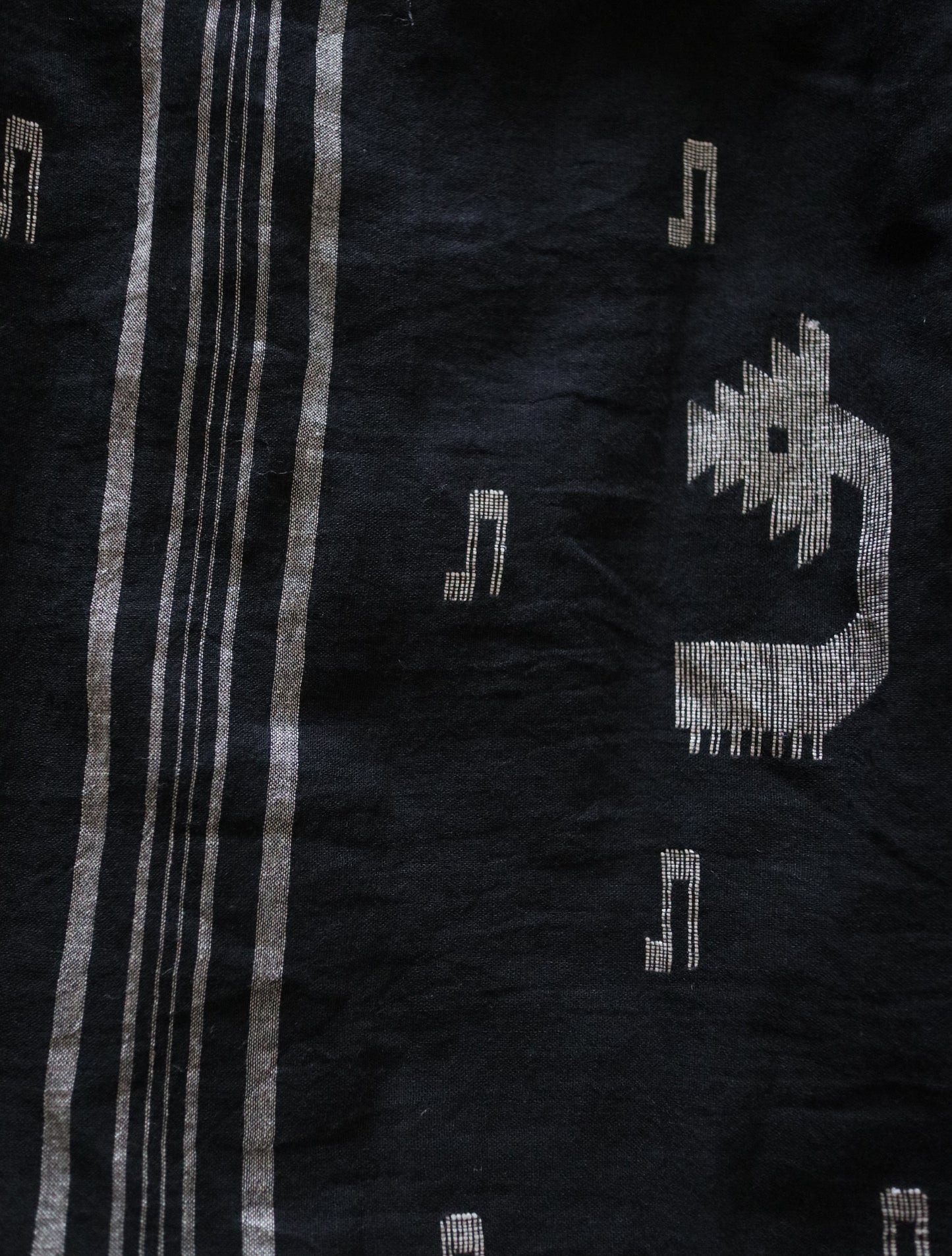 手織りジャムダニ綿の風纏うボリュームスカート【black】