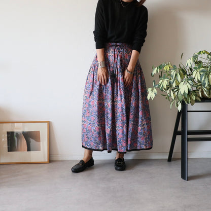 しなやかボリュームのティアードスカート -chai pink-