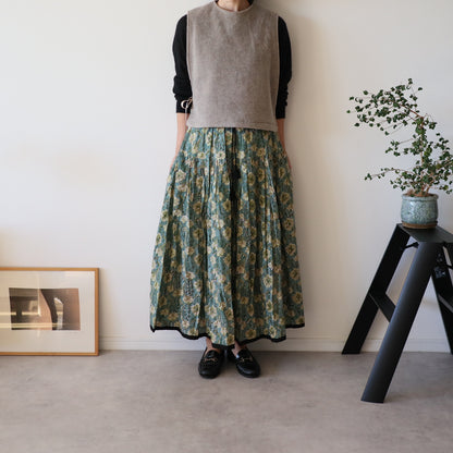 しなやかボリュームのティアードスカート -light green-